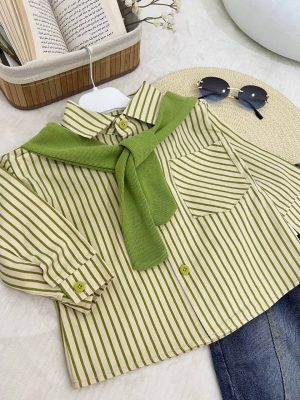 Enssemble Rayures vert et Jean – Image 5
