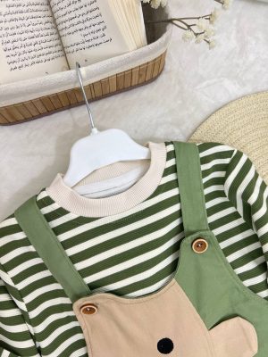 Salopette 2 piéces Mixte Ourson Doux verte – Image 11