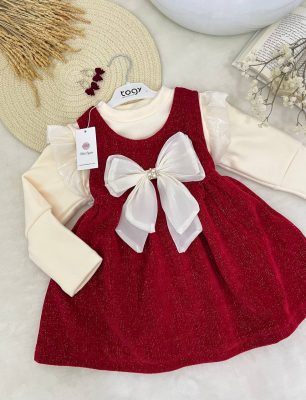 Robe velour Bordeaux doublure coton 2 piéce – Image 6