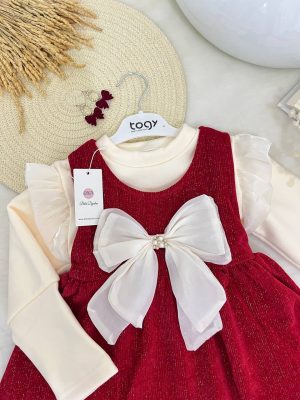 Robe velour Bordeaux doublure coton 2 piéce – Image 5