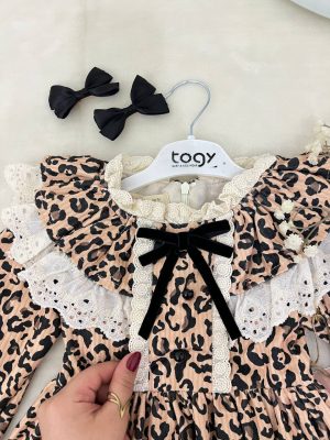 New leopard dress en velour avec accessoire noir – Image 3