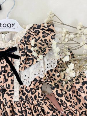 New leopard dress en velour avec accessoire noir – Image 4