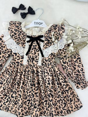 New leopard dress en velour avec accessoire noir – Image 2