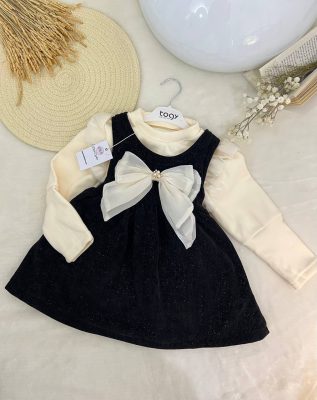 Robe velour noir doublure coton 2 piéce