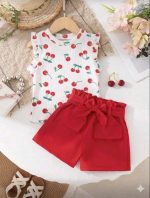 Enssemble fille cerise rouge – Image 3