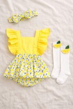 Robe bébé citron 🍋 3 pièces – Image 2