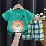 pyjama coton vert motif lion mood