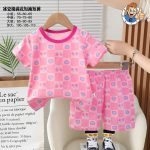 Pyjama coton motif coeur et fleurs