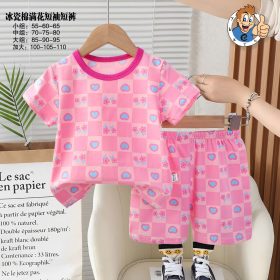 Pyjama coton motif coeur et fleurs