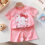 Pyjama rose love cat