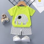 Pyjama vert pistache et blanc Elephant Stripes