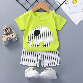 Pyjama vert pistache et blanc Elephant Stripes