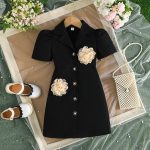 Robe Noir Floral