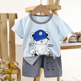 Pyjama Bear Chill coton beu et gris