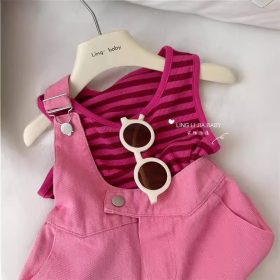 Salopette rose pull arrieur 2 pieces