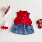 Enssemble 2 piece jupe fraise Jean