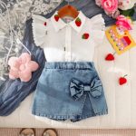 Enssemble chemise blanche motif fraise