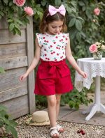 Enssemble fille cerise rouge