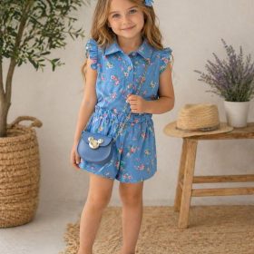 Enssemble jean à fleurs 2 piéce