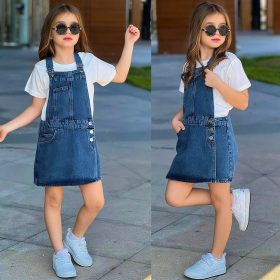 Robe salopette bleu 2 piéce