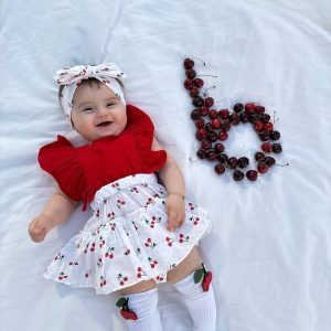 Robe bebe cerise 3 piéces