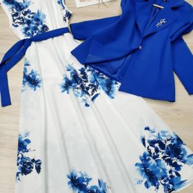 Robe avec blazer bleu