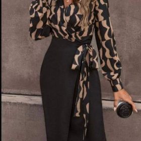 Robe beige et noir new collection