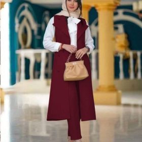 Enssemble 3 piéces bourdeau avec blazer long