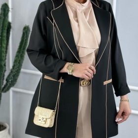 Costume noir et beige