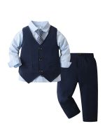 Costume Gentleman bleu 4piéces – Image 5