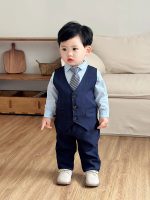 Costume Gentleman bleu 4piéces – Image 4