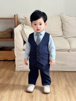 Costume Gentleman bleu 4piéces – Image 3