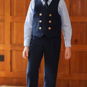 Costume Preppy bleu 4piéces
