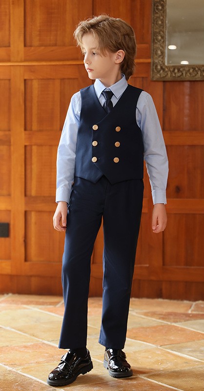 O1CN01bneKZo2M5vQJneUBq_!!2219756929777-0-cib Costume Preppy bleu 4piéces – Image 1