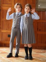 Costume Preppy gris 4piéces – Image 3
