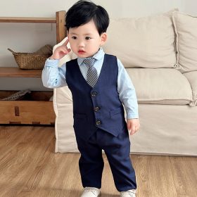 Costume Gentleman bleu 4piéces